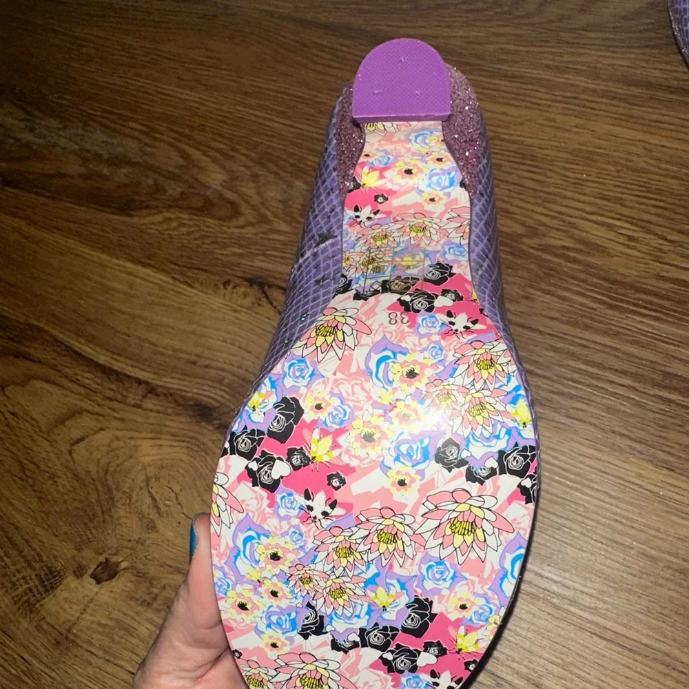 NEW Irregular Choice Dazzle Razzle Lilac Haze Euro 38 US Size 7 Heels Handmade - Picture 6 of 8